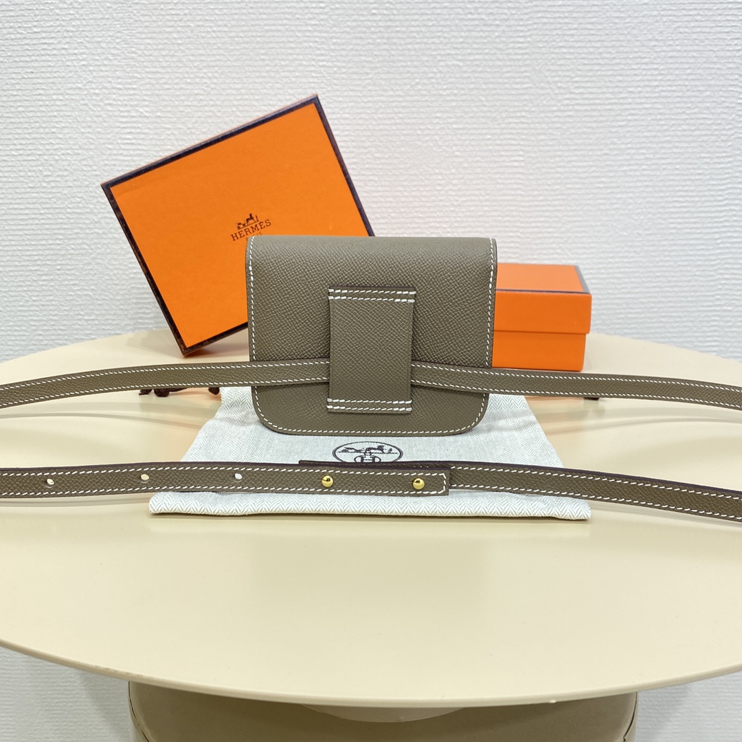 Hermes Constance Slim Wallet Belt Bag In Etoupe Epsom Leather